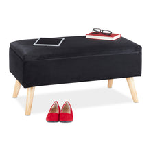 Laden Sie das Bild in den Galerie-Viewer, Sitztruhe 40 Liter. 80 x 40 x 39,5 cm. Mit Stauraum, Sitztruhe, Sitzhocker mit Stoff-Polsterung.