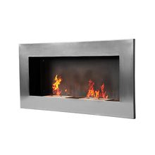 Laden Sie das Bild in den Galerie-Viewer, Gelkamin Bio-Ethanol-Kamin Biokamin Wandkamin Deko- Kamin, 110 x 54 cm, silber.