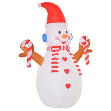 Laden Sie das Bild in den Galerie-Viewer, Aufblasbarer Schneemann mit rotierender Beleuchtung, 240 cm mit LED-Beleuchtung. Weihnachten Deko Luftfigur
