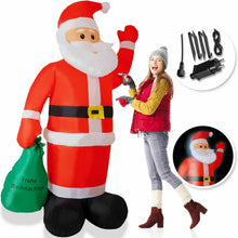Laden Sie das Bild in den Galerie-Viewer, Weihnachtsmann - aufblasbar. Mit LED-Beleuchtung. Bester Blickfänger. 1,95 - 10 Meter Höhe.