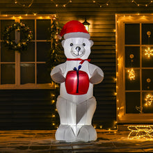 Laden Sie das Bild in den Galerie-Viewer, Aufblasbarer Weihnachts-Eisbär, 180 cm mit LED-Beleuchtung. Weihnachten Deko Luftfigur