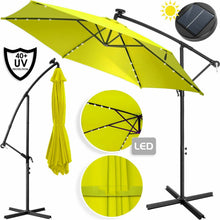 Laden Sie das Bild in den Galerie-Viewer, Ampelschirm  mit LED-Beleuchtung, ALU Ø350cm. Marktschirm mit Kurbel. Verschiedene Farben.