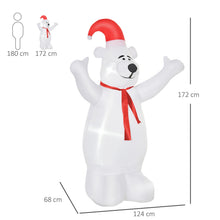 Laden Sie das Bild in den Galerie-Viewer, Aufblasbarer Weihnachts-Eisbär, 172 cm mit LED-Beleuchtung. Weihnachten Deko Luftfigur