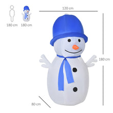 Laden Sie das Bild in den Galerie-Viewer, Aufblasbarer Schneemann mit Drehlichtern, 180 cm mit LED-Beleuchtung. Weihnachten Deko Luftfigur