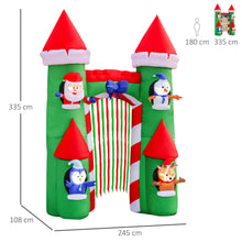 Laden Sie das Bild in den Galerie-Viewer, Aufblasbarer Weihnachtsbogen, Weihnachtstürme, 335 cm mit LED-Beleuchtung. Weihnachten Deko Luftfigur