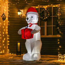 Laden Sie das Bild in den Galerie-Viewer, Aufblasbarer Weihnachts-Eisbär, 180 cm mit LED-Beleuchtung. Weihnachten Deko Luftfigur