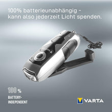 Laden Sie das Bild in den Galerie-Viewer, Varta LED Dynamo Taschenlampe. Sehr lange Ausdauer, extrem hell. Immer einsatzbereit. Batterielos.