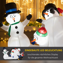 Laden Sie das Bild in den Galerie-Viewer, Aufblasbare Schneemann-Skulptur, 125 cm mit LED-Beleuchtung. Weihnachten Deko Luftfigur