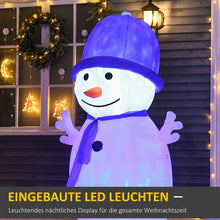 Laden Sie das Bild in den Galerie-Viewer, Aufblasbarer Schneemann mit Drehlichtern, 180 cm mit LED-Beleuchtung. Weihnachten Deko Luftfigur