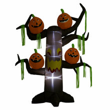 Laden Sie das Bild in den Galerie-Viewer, Aufblasbarer riesiger Spukbaum mit Kürbissen, 240 cm mit LED-Beleuchtung. Halloween Deko Luftfigur