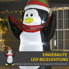 Laden Sie das Bild in den Galerie-Viewer, Aufblasbarer Pinguin, 243 cm mit LED-Beleuchtung. Weihnachten Deko Luftfigur