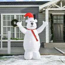 Laden Sie das Bild in den Galerie-Viewer, Aufblasbarer Weihnachts-Eisbär, 172 cm mit LED-Beleuchtung. Weihnachten Deko Luftfigur