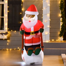Laden Sie das Bild in den Galerie-Viewer, Aufblasbarer Weihnachtsmann auf Skiern, 124 cm mit LED-Beleuchtung. Weihnachten Deko Luftfigur