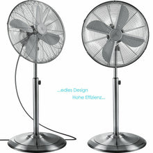 Laden Sie das Bild in den Galerie-Viewer, Standventilator Ø40 cm Luftkühler Ventilator 60W Lüfter Metall Chrom, Kupfer oder Schwarzmetall