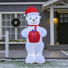 Laden Sie das Bild in den Galerie-Viewer, Aufblasbarer Weihnachts-Eisbär, 180 cm mit LED-Beleuchtung. Weihnachten Deko Luftfigur
