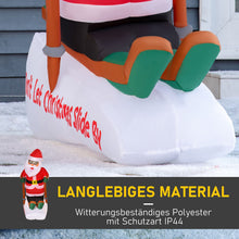 Laden Sie das Bild in den Galerie-Viewer, Aufblasbarer Weihnachtsmann auf Skiern, 124 cm mit LED-Beleuchtung. Weihnachten Deko Luftfigur