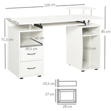 Laden Sie das Bild in den Galerie-Viewer, Computertisch Schreibtisch mit reichlich Stauraum, 2 Schubladen.