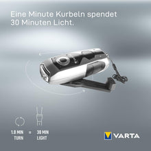 Laden Sie das Bild in den Galerie-Viewer, Varta LED Dynamo Taschenlampe. Sehr lange Ausdauer, extrem hell. Immer einsatzbereit. Batterielos.