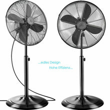 Laden Sie das Bild in den Galerie-Viewer, Standventilator Ø40 cm Luftkühler Ventilator 60W Lüfter Metall Chrom, Kupfer oder Schwarzmetall