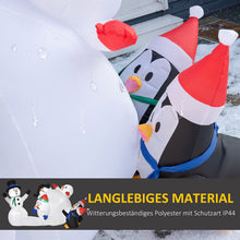 Laden Sie das Bild in den Galerie-Viewer, Aufblasbare Schneemann-Skulptur, 125 cm mit LED-Beleuchtung. Weihnachten Deko Luftfigur