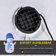 Laden Sie das Bild in den Galerie-Viewer, Aufblasbarer Schneemann mit Drehlichtern, 180 cm mit LED-Beleuchtung. Weihnachten Deko Luftfigur