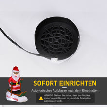 Laden Sie das Bild in den Galerie-Viewer, Aufblasbarer Weihnachtsmann auf Skiern, 124 cm mit LED-Beleuchtung. Weihnachten Deko Luftfigur