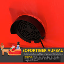 Laden Sie das Bild in den Galerie-Viewer, Aufblasbarer Weihnachtsmann mit Schneemann auf Schlitten, 128 cm mit LED-Beleuchtung. Weihnachten Deko Luftfigur