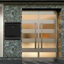 Laden Sie das Bild in den Galerie-Viewer, Extra großer Edelstahl Briefkasten XXL Schwarz oder Edelstahl. 38 x 12 x 46 cm