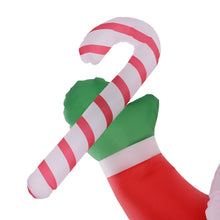 Laden Sie das Bild in den Galerie-Viewer, Aufblasbarer Weihnachtsmann mit Zuckerstange, 243 cm mit LED-Beleuchtung. Weihnachten Deko Luftfigur