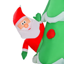 Laden Sie das Bild in den Galerie-Viewer, Aufblasbarer Tannenbaum mit Nikolaus und Schneemann, 210 cm mit LED-Beleuchtung. Weihnachten Deko Luftfigur