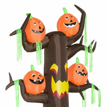 Laden Sie das Bild in den Galerie-Viewer, Aufblasbarer riesiger Spukbaum mit Kürbissen, 240 cm mit LED-Beleuchtung. Halloween Deko Luftfigur
