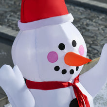 Laden Sie das Bild in den Galerie-Viewer, Aufblasbarer weißer Weihnachtsbaum mit Schneemännern, 185 cm mit LED-Beleuchtung. Weihnachten Deko Luftfigur