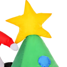 Laden Sie das Bild in den Galerie-Viewer, Aufblasbarer Tannenbaum mit Weihnachtsmann und Hund, 180 cm mit LED-Beleuchtung. Weihnachten Deko Luftfigur