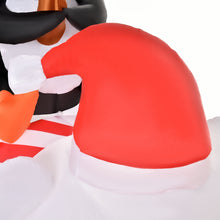 Laden Sie das Bild in den Galerie-Viewer, Aufblasbare Pinguine auf Eisbär, 210 cm mit LED-Beleuchtung. Weihnachten Deko Luftfigur