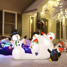 Laden Sie das Bild in den Galerie-Viewer, Aufblasbare Schneemann-Skulptur, 125 cm mit LED-Beleuchtung. Weihnachten Deko Luftfigur