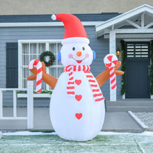 Laden Sie das Bild in den Galerie-Viewer, Aufblasbarer Schneemann mit rotierender Beleuchtung, 240 cm mit LED-Beleuchtung. Weihnachten Deko Luftfigur