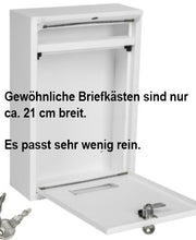 Laden Sie das Bild in den Galerie-Viewer, Extra großer Edelstahl Briefkasten XXL Schwarz oder Edelstahl. 38 x 12 x 46 cm